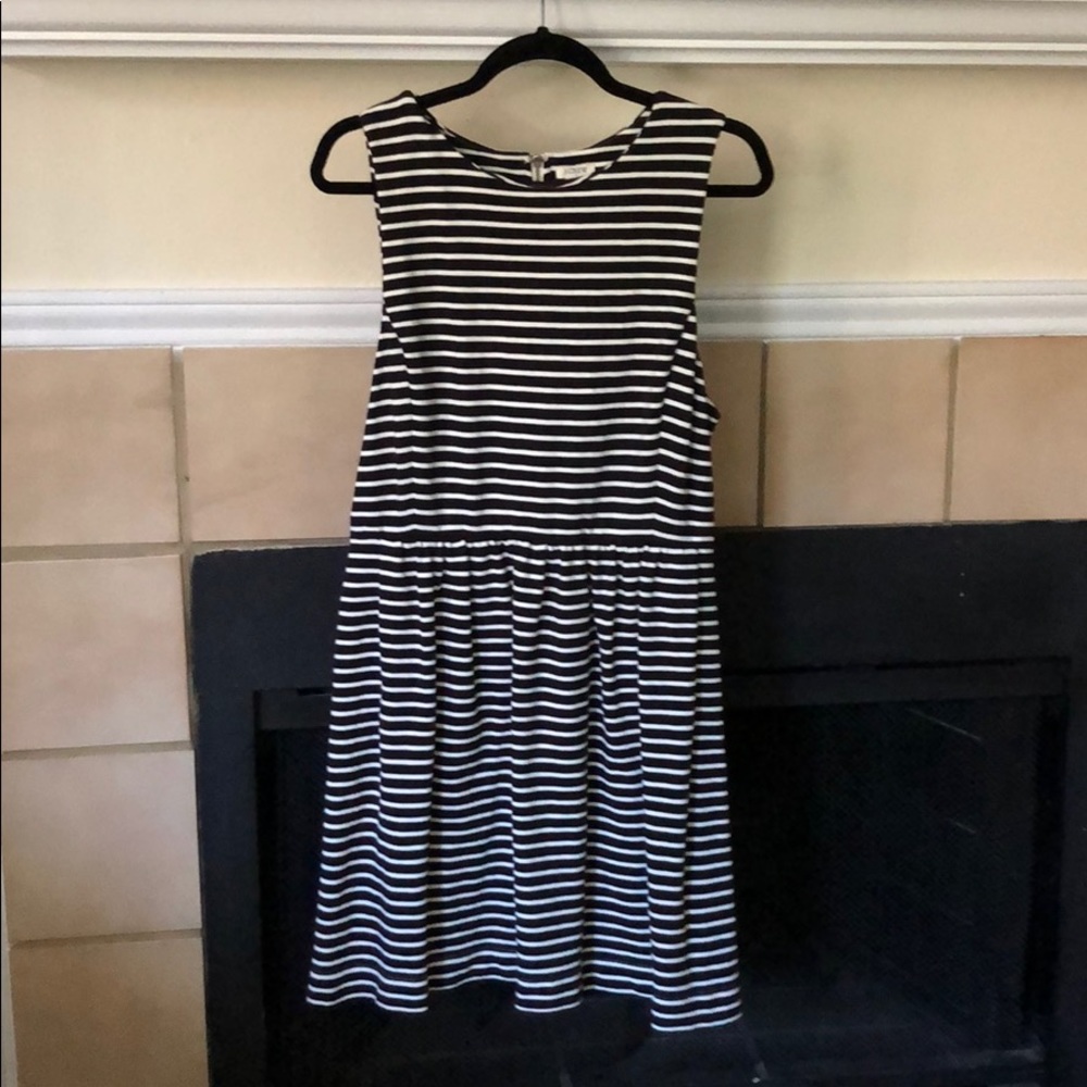 J.Crew Black and White Striped Dress